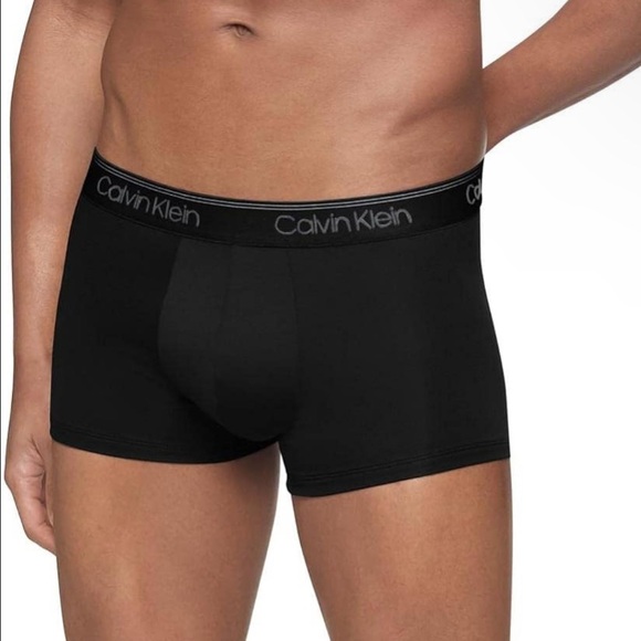 Calvin Klein Black Low Rise Silky Microfiber Stretch Underwear Trunks Size Small - Picture 8 of 11